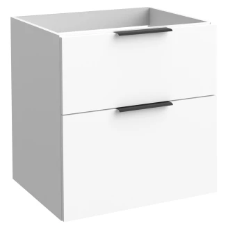 Tvättställsskåp Velira Vit Matt 60 cm med Handfat Vit & Handtagen Svart