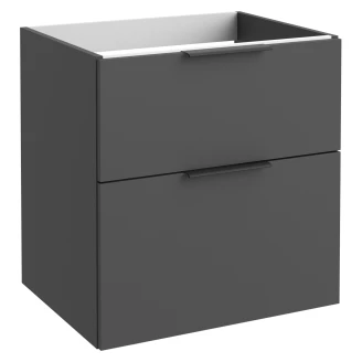 Tvättställsskåp <strong>Velira</strong>  Grafit Matt 60 cm med Handfat Vit & Handtagen Svart
