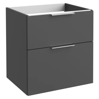 Tvättställsskåp <strong>Velira</strong>  Grafit Matt 60 cm med Handfat Vit & Handtagen Krom