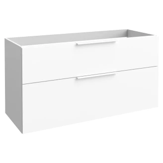 Dubbelt Tvättställsskåp Velira Vit Matt 120 cm med Handfat Vit & Handtagen Vit