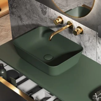 Bottenventil Click-Clack Plug Grön Matt för Tvättställ utan Bräddavlopp