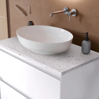Bänkskiva Bloc Terrazzo Vit Matt 60 cm