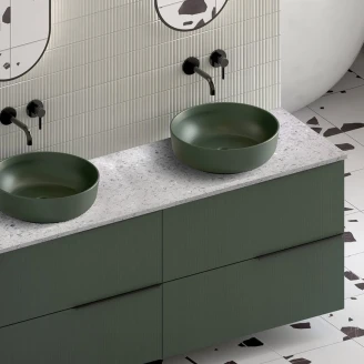 Bänkskiva Bloc Terrazzo Vit Matt 120 cm