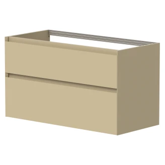 Tvättställsskåp Skift Beige Matt 100 cm med Handfat Vit
