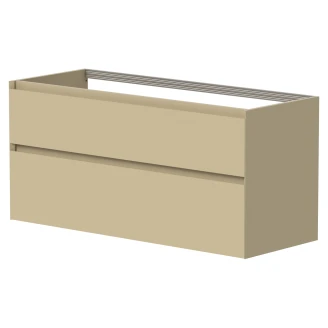 Tvättställsskåp <strong>Skift</strong>  Beige Matt 120 cm med Handfat Vit