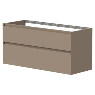 Dubbelt Tvättställsskåp <strong>Skift</strong>  Brun Matt 120 cm med Handfat Vit