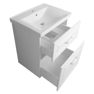 Tvättställsskåp Yorkshire Vit 60x45 cm med Handfat Vit Blank