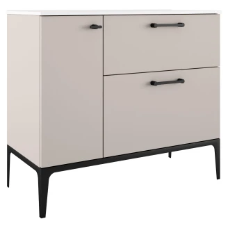 Tvättställsskåp Svart <strong>Ombra</strong>  Beige 100 cm Höger med Handfat Vit & Ben