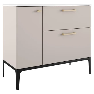 Tvättställsskåp Guld <strong>Ombra</strong>  Beige 100 cm Höger med Handfat Vit & Ben