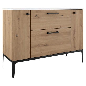 Tvättställsskåp Svart <strong>Ombra</strong>  Trä Ljus 120 cm med Handfat Vit & Ben