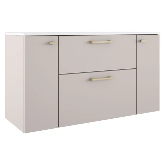 Badrumskommod Guld Ombra Beige 120 cm med Handfat Vit & Ben