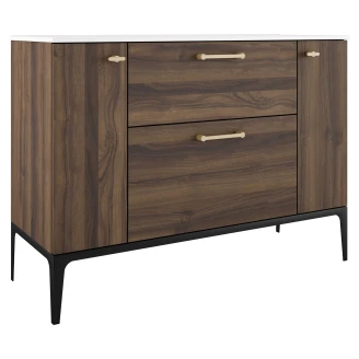 Tvättställsskåp Guld <strong>Ombra</strong>  Trä Mörk 120 cm med Handfat Vit & Ben
