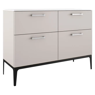 Dubbelt Tvättställsskåp Krom <strong>Ombra</strong>  Beige 120 cm med Handfat Vit & Ben