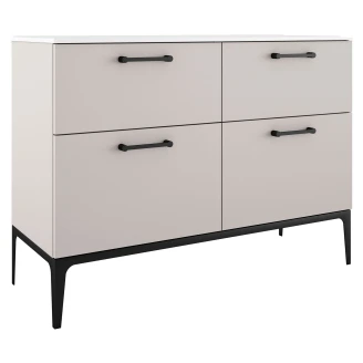Dubbelt Tvättställsskåp Svart <strong>Ombra</strong>  Beige 120 cm med Handfat Vit & Ben