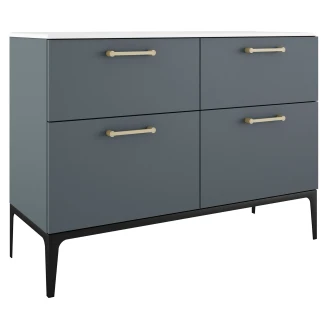 Dubbelt Tvättställsskåp Guld <strong>Ombra</strong>  Blå 120 cm med Handfat Vit & Ben
