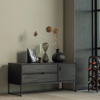 Woood TV-Bänk <strong>Silas</strong>  Svart 120 cm