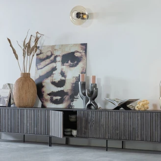 Woood TV-Bänk <strong>Gravure</strong>  Mörkbrun 150 cm