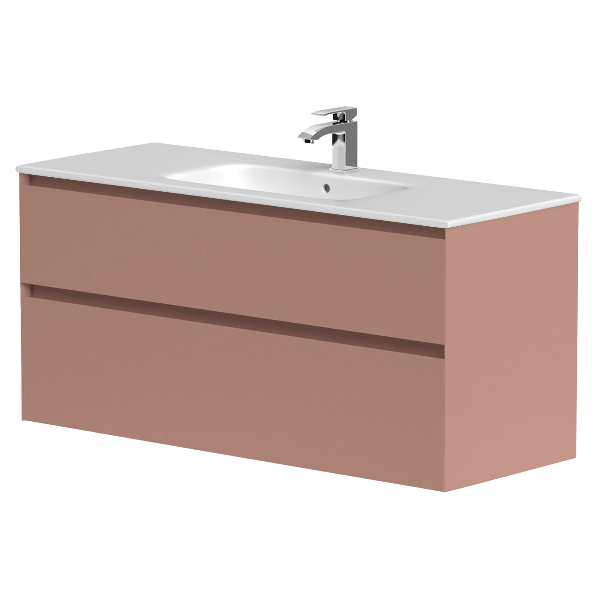 Tvättställsskåp Skift Rosa Matt 120 cm med Handfat Vit