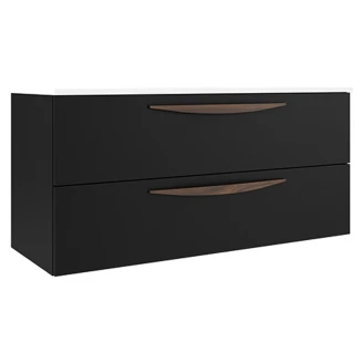 Dubbelt Tvättställsskåp <strong>Impero</strong>  Svart Matt 120 cm med Handfat