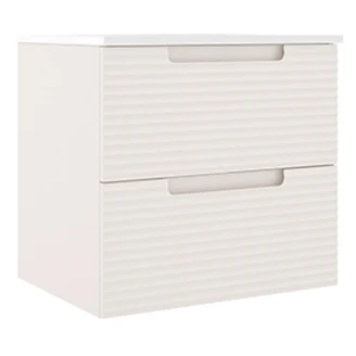 Tvättställsskåp <strong>Ramos</strong>  Beige Matt 60 cm med Handfat