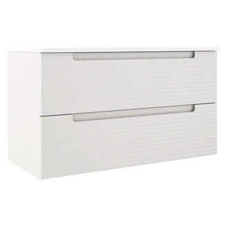 Tvättställsskåp <strong>Ramos</strong>  Beige Matt 100 cm med Handfat