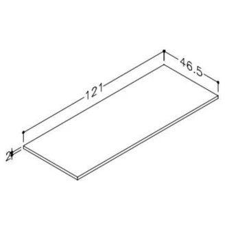 Bänkskiva Monteluce Svart Matt 121 cm