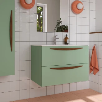 Tvättställsskåp <strong>Impero</strong>  Oliv Matt 80 cm med Handfat
