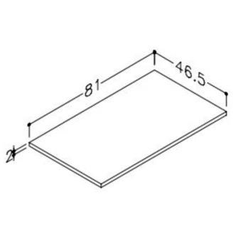 Bänkskiva Monteluce Svart Matt 81 cm