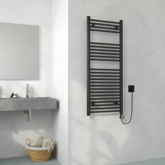 El Handdukstork 400 W <strong>Ardent</strong>  Svart Matt 60x120 cm