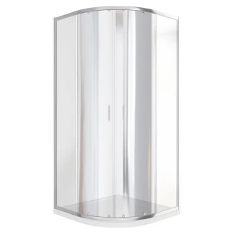 Krom Duschhörn med Slim Vit Duschkar <strong>Nitida</strong>  80x80 cm