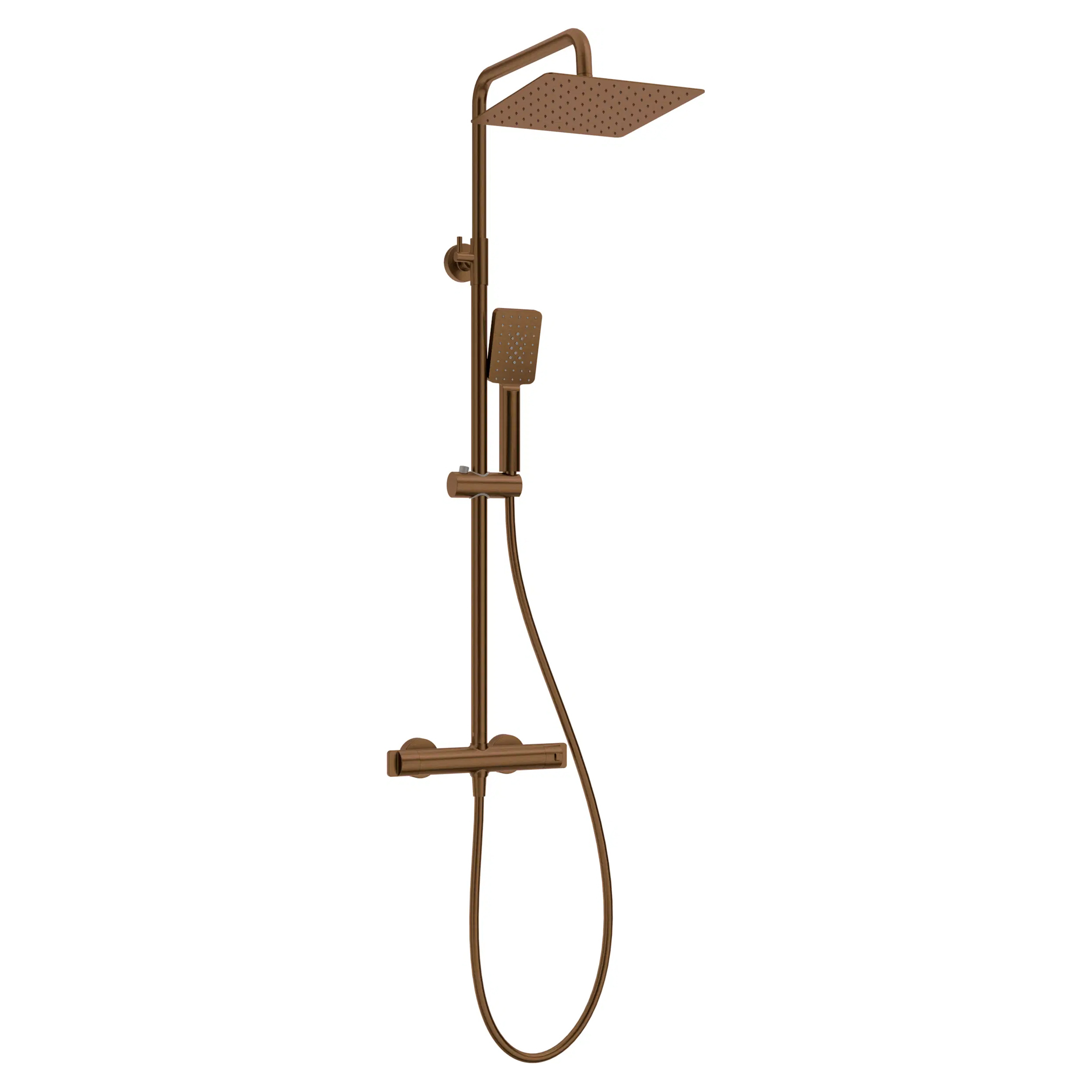 Takduschset med Duschblandare Therm Brons Matt med Termostat