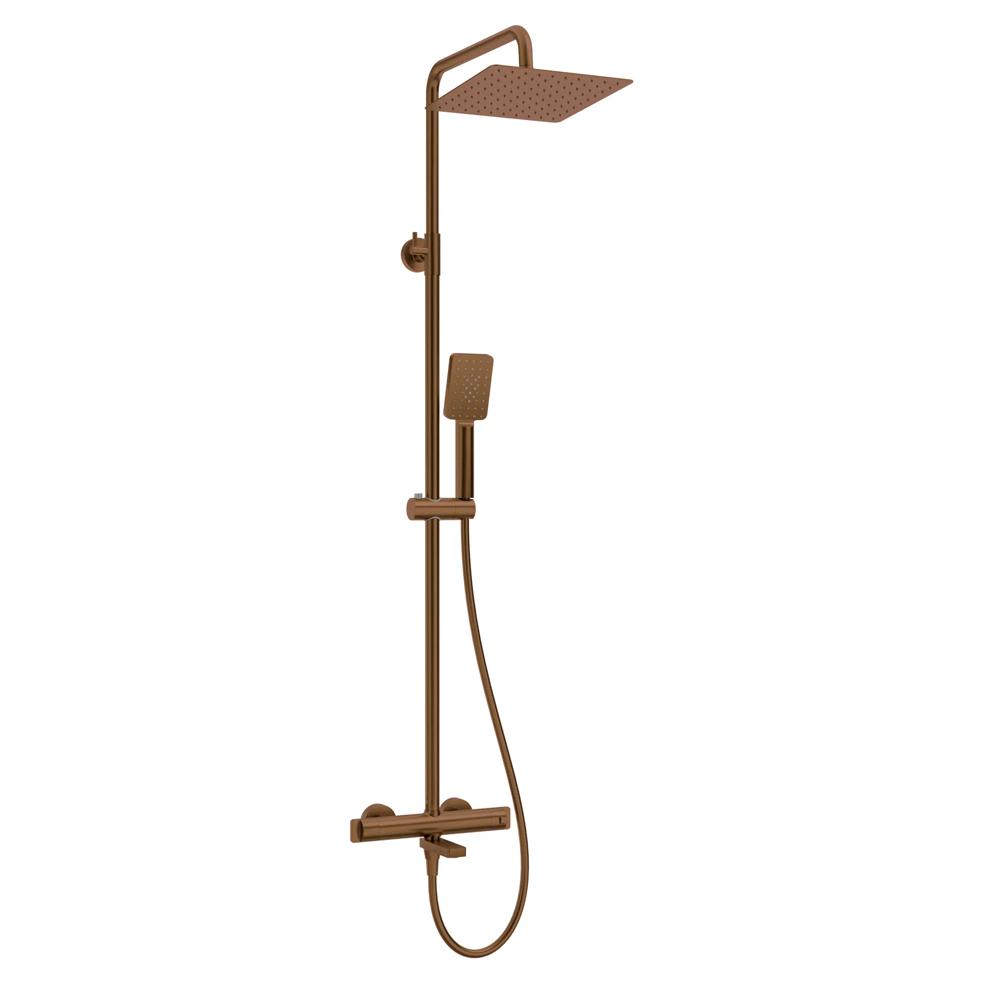 Takduschset med Badkarsblandare Therm Brons Matt med Termostat