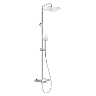 Takduschset med Badkarsblandare <strong>Therm</strong>  Krom Blank med Termostat