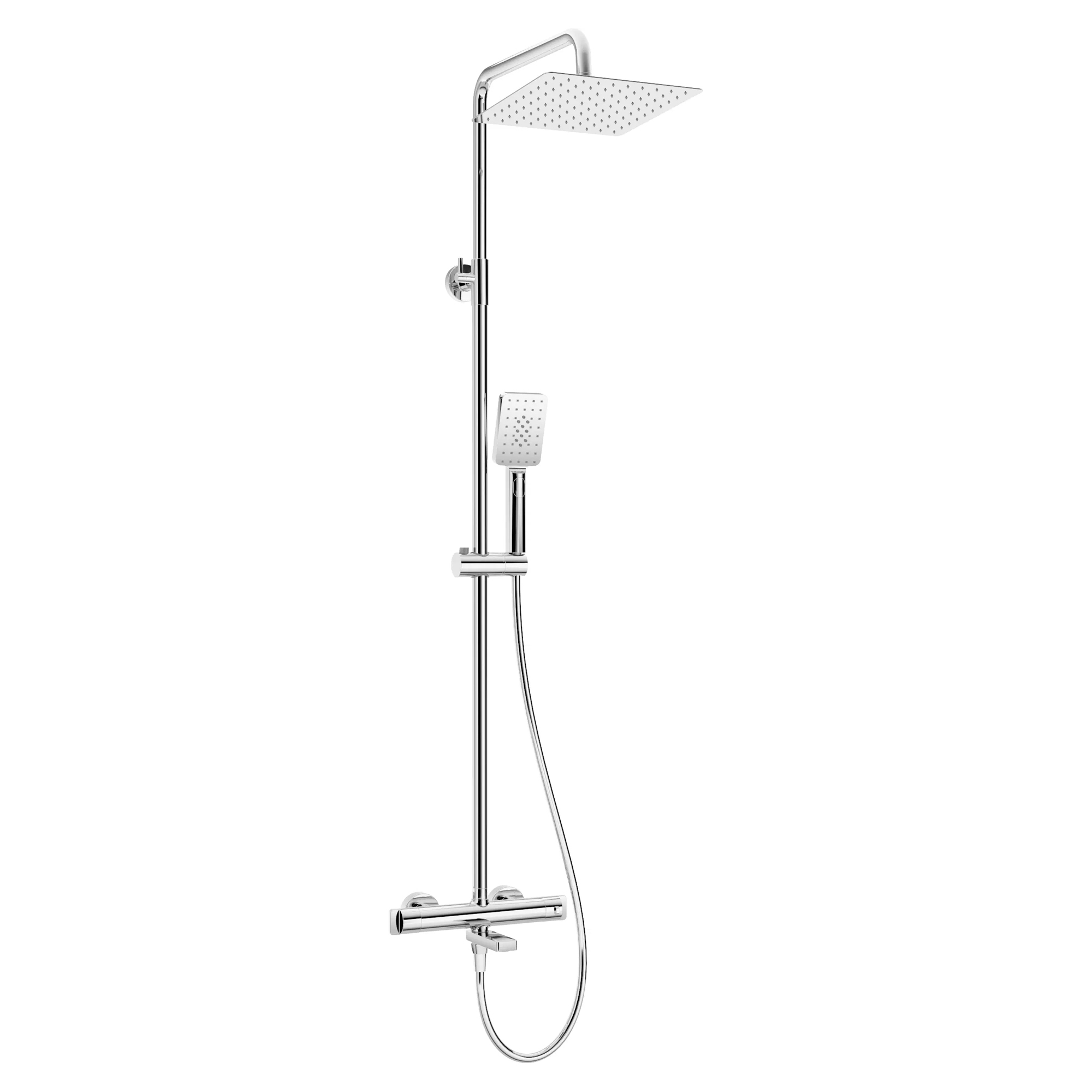 Takduschset med Badkarsblandare Therm Krom Blank med Termostat