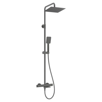 Takduschset med Badkarsblandare Therm Titanium Matt med Termostat