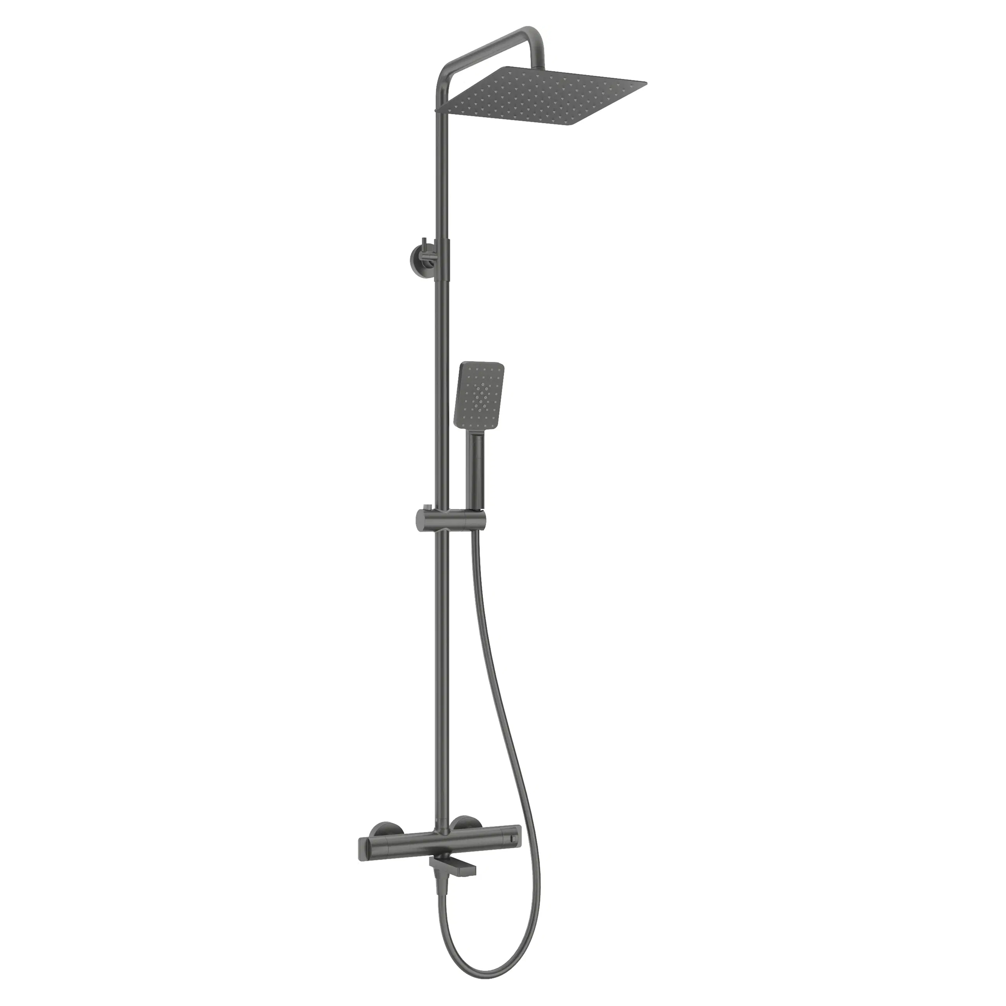 Takduschset med Badkarsblandare Therm Titanium Matt med Termostat