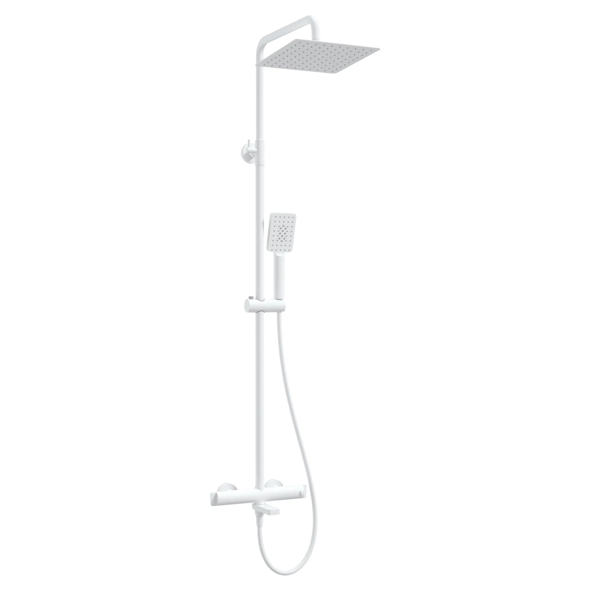 Takduschset med Badkarsblandare Therm Vit Matt med Termostat