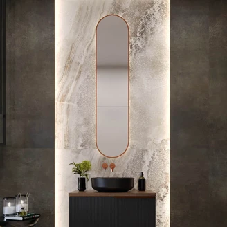 Spegel med Backlit <strong>Lucora</strong>  Lång Rosa Guld 35x150 cm