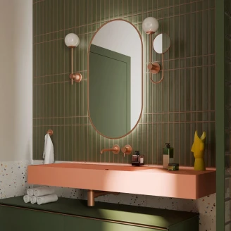 Spegel Oval med Backlit <strong>Lucora</strong>  Rosa Guld 52x92 cm