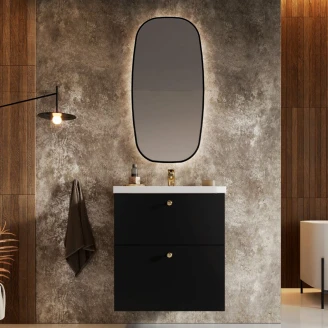 Spegel med Backlit <strong>Lucora</strong>  Svart 45x90 cm