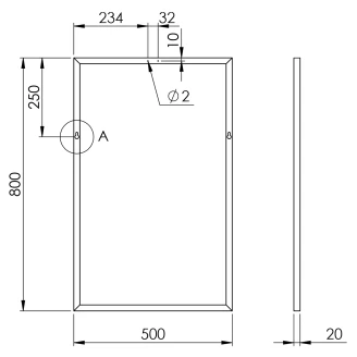 Spegel <strong>Lucora</strong>  Krom Blank 50x80 cm