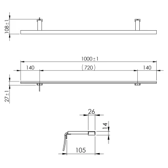 Spegelbelysning <strong>Lumea</strong>  Krom Blank 100 cm