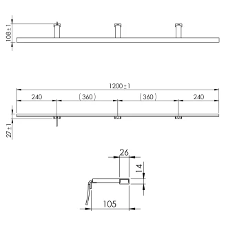 Spegelbelysning <strong>Lumea</strong>  Krom Blank 120 cm