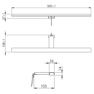 Spegelbelysning <strong>Lumea</strong>  Guld Blank 50 cm