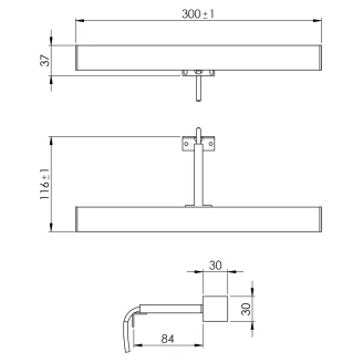 Spegelbelysning <strong>Linoa</strong>  Krom Blank 30 cm