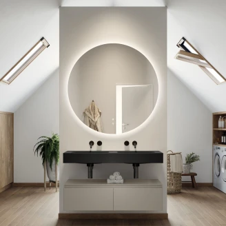 Dubbelt Tvättställ Luvo Svart Matt 120 cm