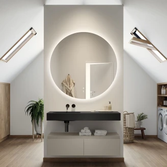 Tvättställ Luvo Vänster Svart Matt 120 cm