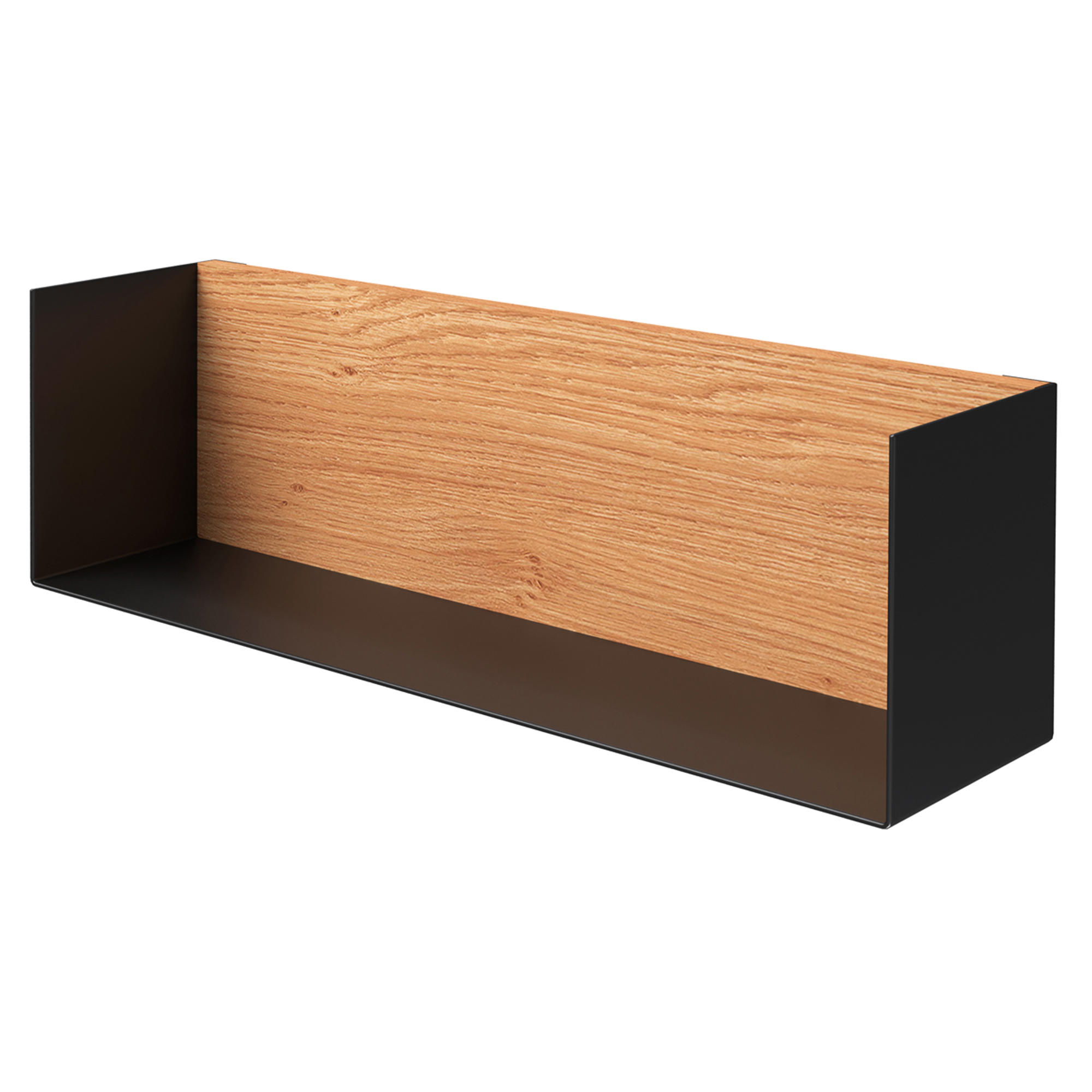 Hylla Norrvi 40 cm Svart & Trä Light Oak Matt