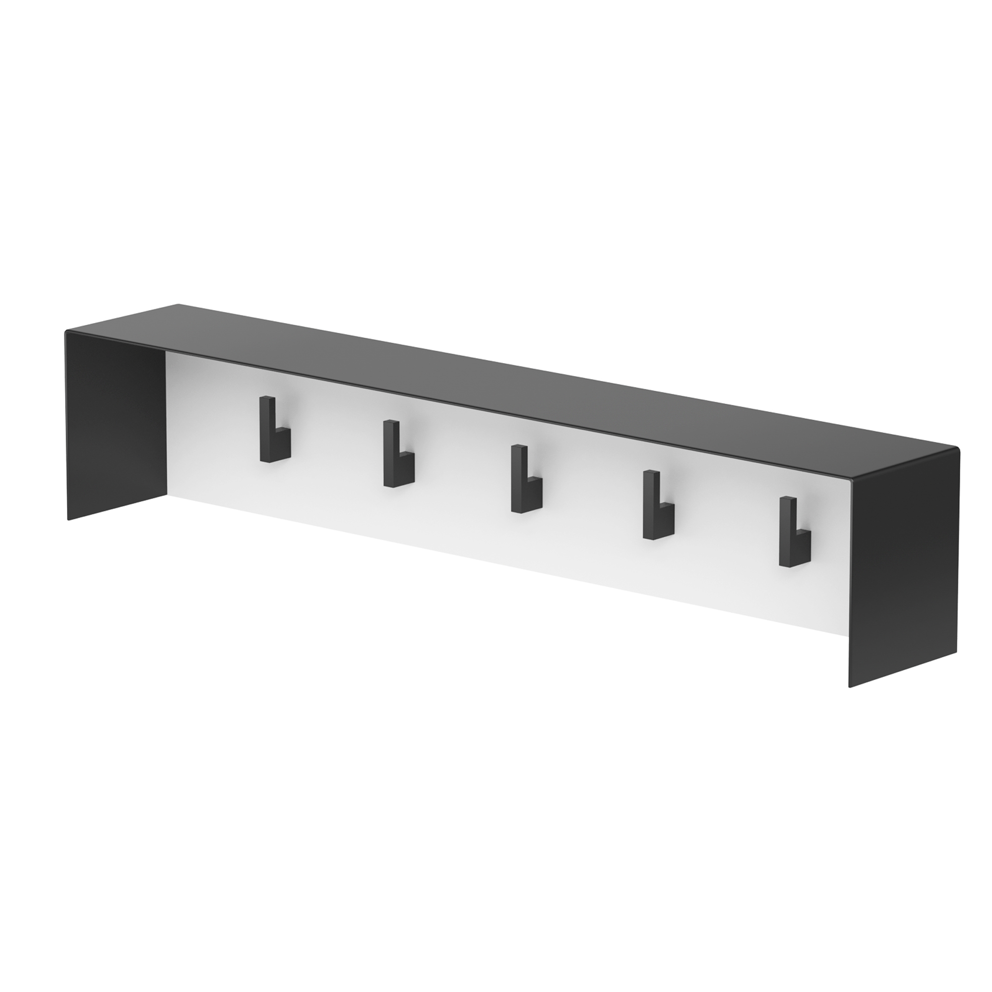 Klädhängare Norrvi 60 cm 5 Krokar Svart & Vit Matt