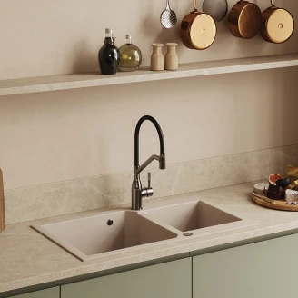 Granit Diskho <strong>Monolit</strong>  Beige Matt 98x50 cm med Vattenlås